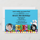 Invitation de la partie de bowling d'anniversaire  (Devant)