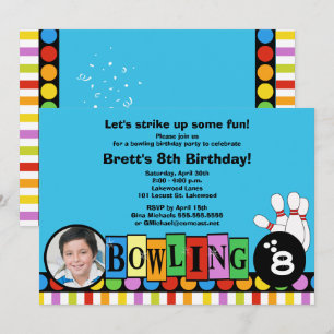 Invitation de la partie de bowling d'anniversaire