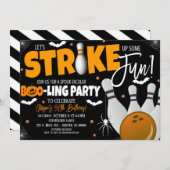 Invitation de la partie de bowling d'Halloween (Devant / Derrière)