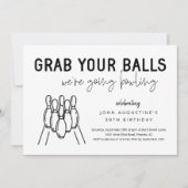 Invitation de la partie de Bowling pour adultes (Devant)