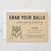 Invitation de la partie de Bowling pour adultes (Devant)