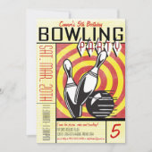 Invitation de la partie de bowling - Rouge (Devant)