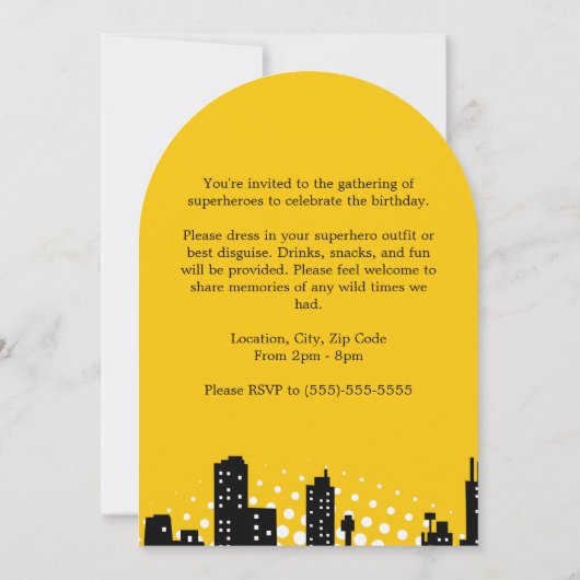 Invitation de la partie de cinéma pour enfants Sup (Dos)