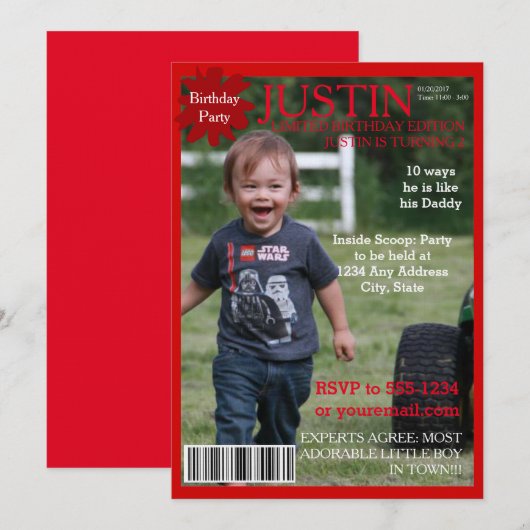 Invitation de la partie de couverture de magazine  (Devant / Derrière)