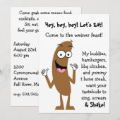 Invitation de la partie de cuisine de hot Dog (Devant / Derrière)