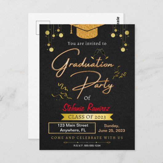 INVITATION DE LA PARTIE DE DIPLÔME (Devant / Derrière)