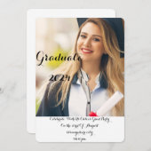 INVITATION DE LA PARTIE DE DIPLÔME PHOTO (Devant / Derrière)