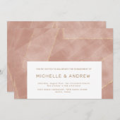 invitation de la partie de fiançailles d'or bleu m (Devant / Derrière)