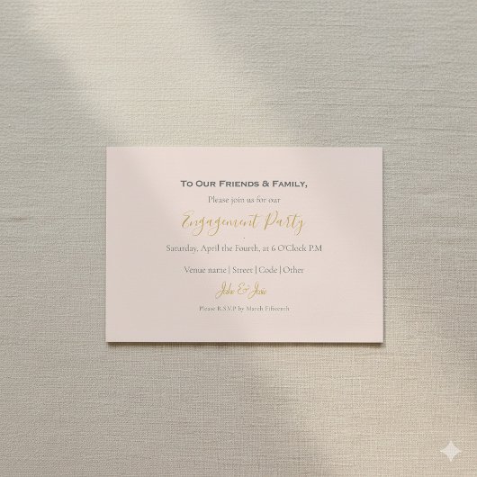 Invitation de la partie de fiançailles rose photo