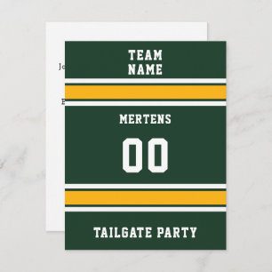 Invitation de la partie de football Green & Gold