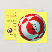 Invitation de la partie de football rouge et blanc (Devant / Derrière)