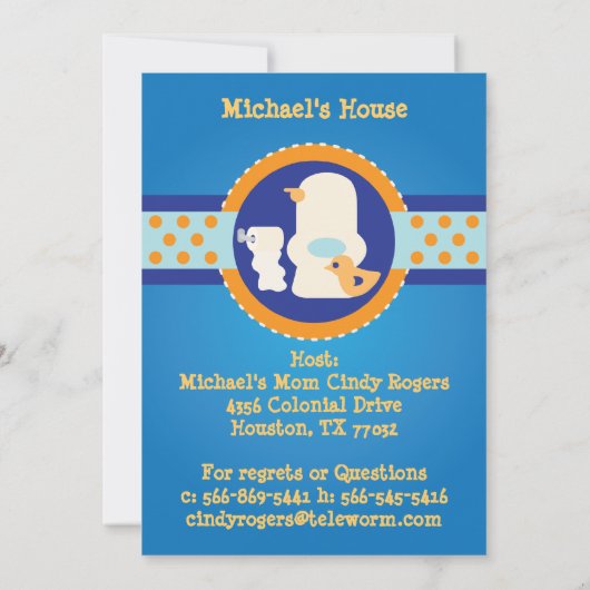 Invitation de la partie de formation Potty (Dos)