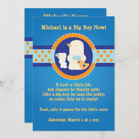 Invitation de la partie de formation Potty (Devant / Derrière)