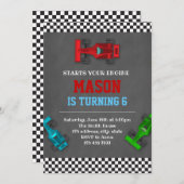 Invitation de la partie de formule de course (Devant / Derrière)