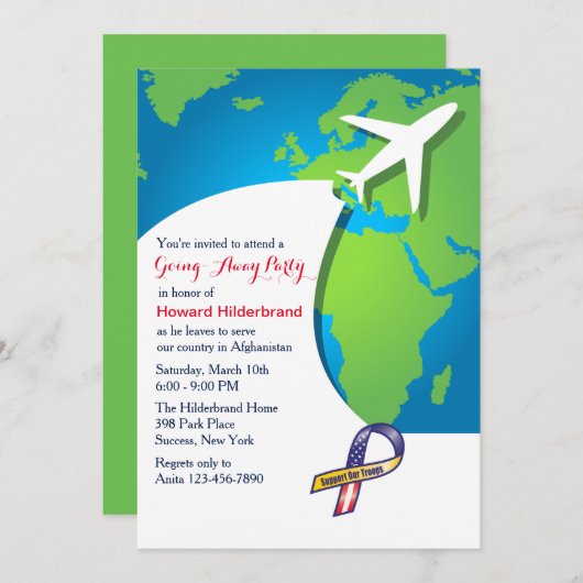 Invitation de la partie de fuite (Devant / Derrière)