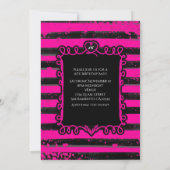 Invitation de la partie de glam Grunge noir et ros (Dos)