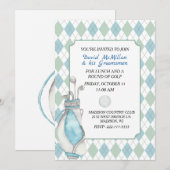 Invitation de la partie de golf du Motif Jacquard  (Devant / Derrière)