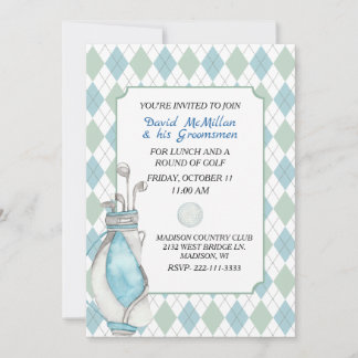 Invitation de la partie de golf du Motif Jacquard