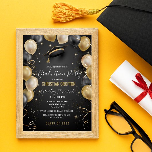 Invitation de la partie de graduation Black and Go