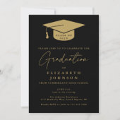 Invitation de la partie de graduation Black and Go (Devant)