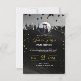 Invitation de la partie de graduation Black & Gold