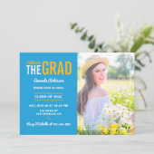 Invitation de la partie de graduation bleu et or (Debout devant)