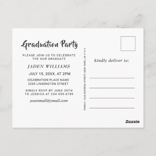 Invitation de la partie de graduation de 2024 mode (Dos)