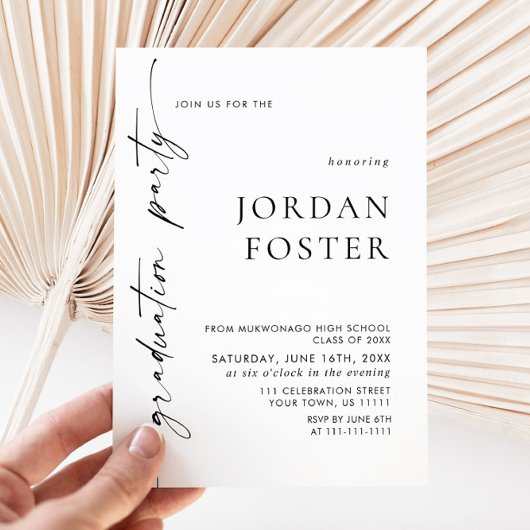 Invitation de la partie de graduation de 2025 mode