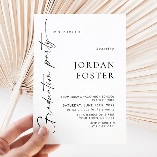 Invitation de la partie de graduation de 2025 mode