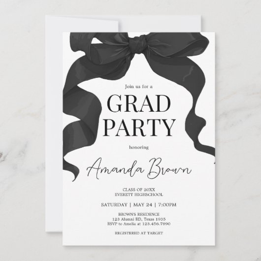 Invitation de la partie de graduation de Black Bow (Devant)