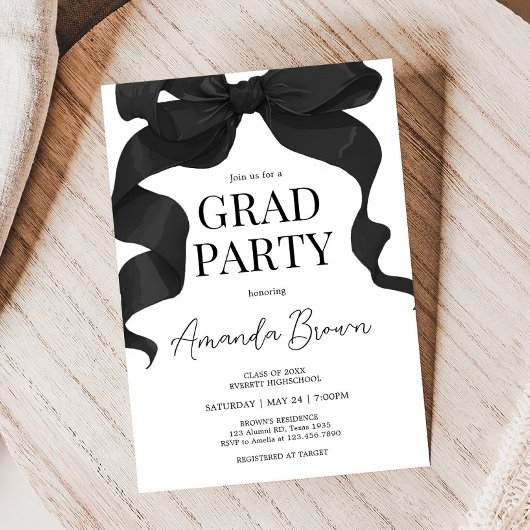 Invitation de la partie de graduation de Black Bow