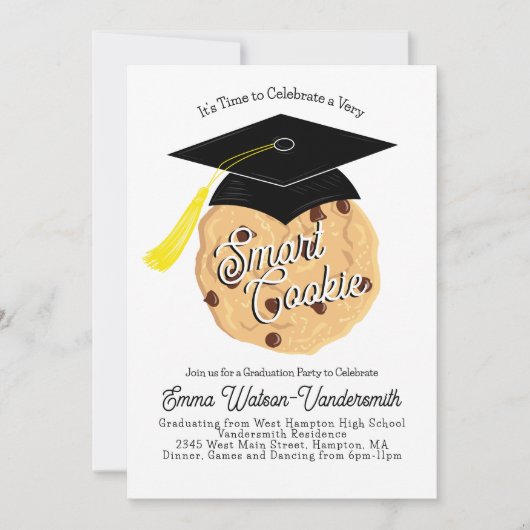Invitation de la partie de graduation de cookies i (Devant)