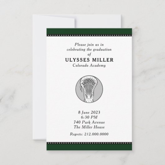 Invitation de la partie de graduation de crosse (Devant)