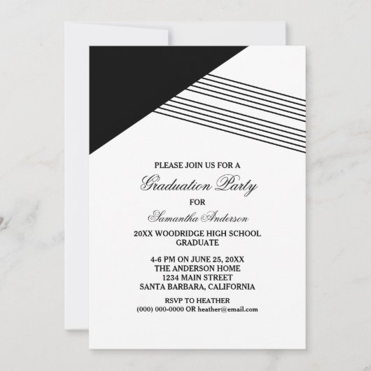 Invitation de la partie de graduation de la bande (Devant)