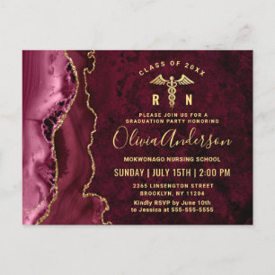 Invitation de la partie de graduation de Maroon d'