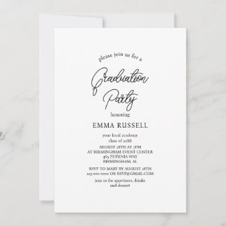 Invitation de la partie de graduation de script mo
