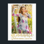 Invitation de la partie de graduation de script mo<br><div class="desc">Moderne tendance Script Graduation Party Invitation Photo Carte postale</div>