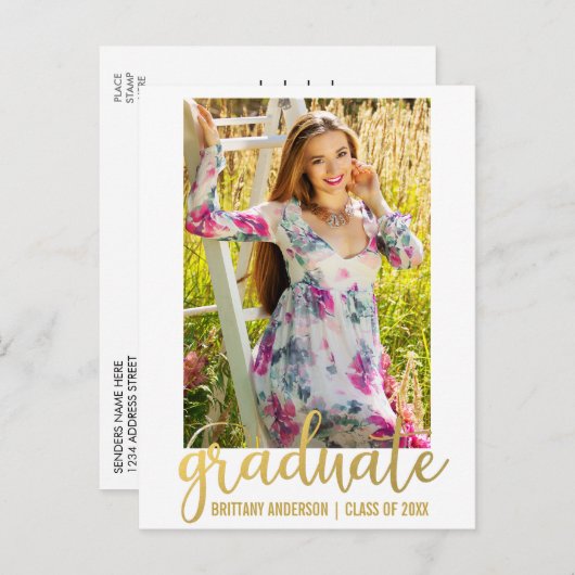 Invitation de la partie de graduation de script mo (Devant / Derrière)