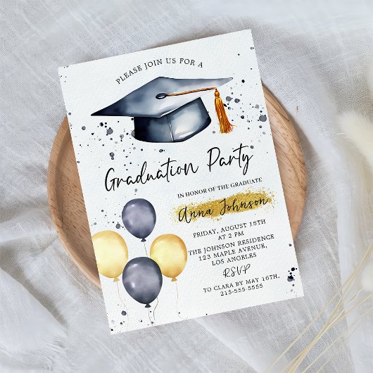 Invitation de la partie de graduation de script mo