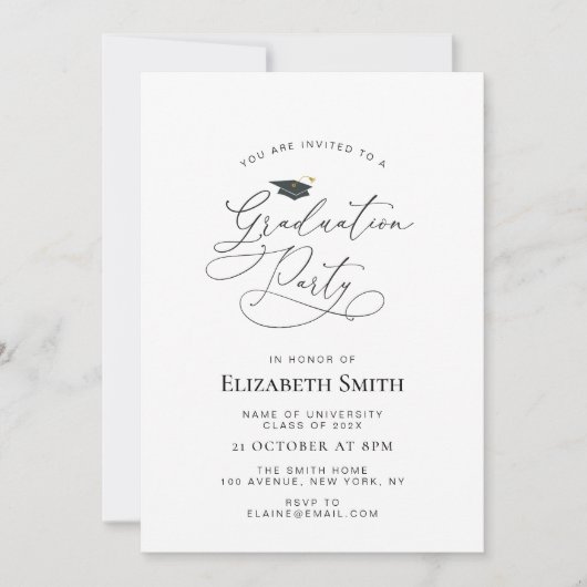 invitation de la partie de graduation de script no (Devant)