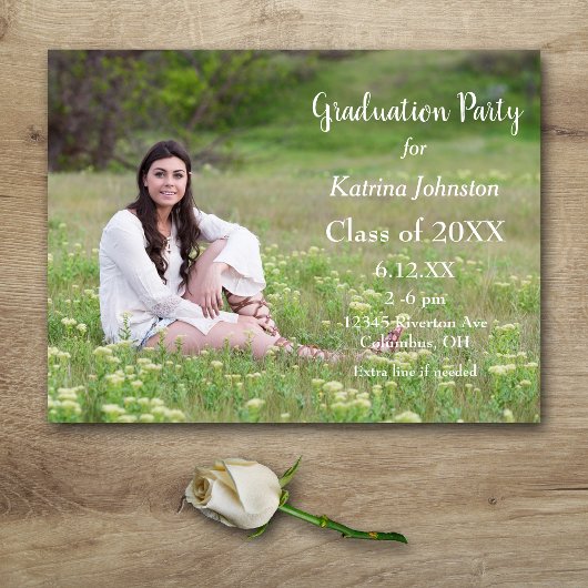Invitation de la partie de graduation de texte bla