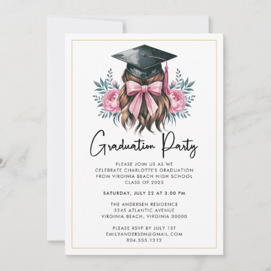 Invitation de la partie de graduation Décontractée (Devant)