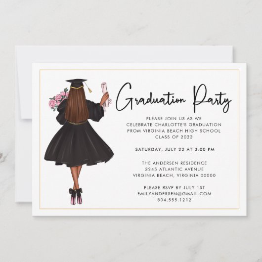 Invitation de la partie de graduation Décontractée (Devant)