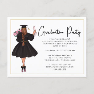Invitation de la partie de graduation Décontractée