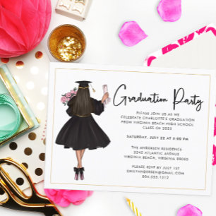 Invitation de la partie de graduation Décontractée