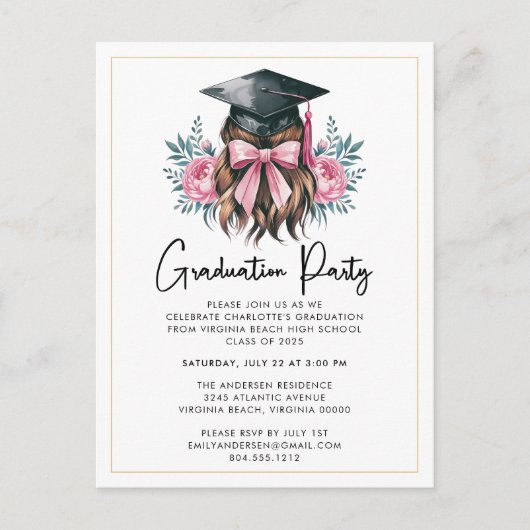 Invitation de la partie de graduation Décontractée (Devant)
