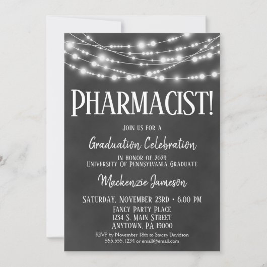 Invitation de la Partie de Graduation du pharmacie (Devant)