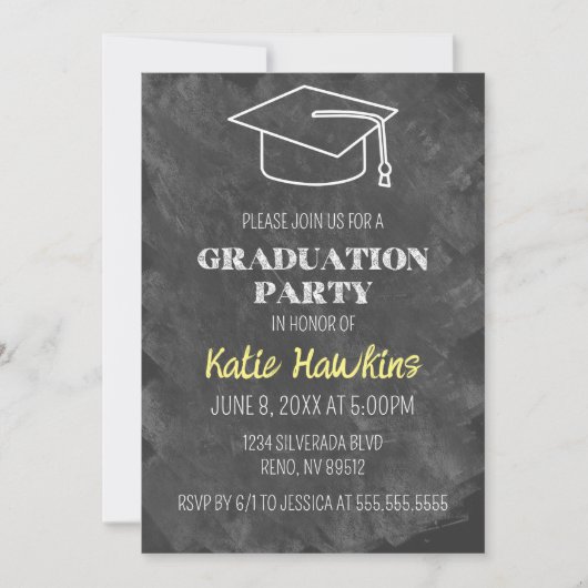 Invitation de la partie de graduation du tableau d (Devant)