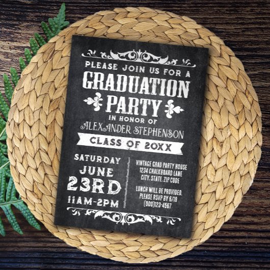 Invitation de la partie de graduation en ardoise r