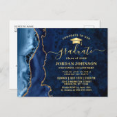 Invitation de la partie de graduation en bleu de l (Devant / Derrière)